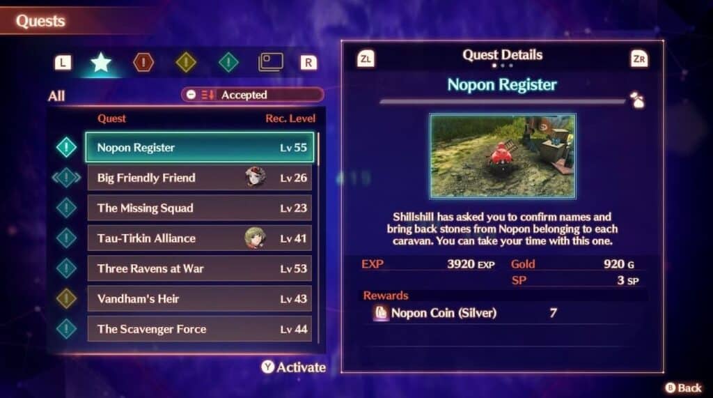 Nopon Coins in Xenoblade Chronicles 3 Quests