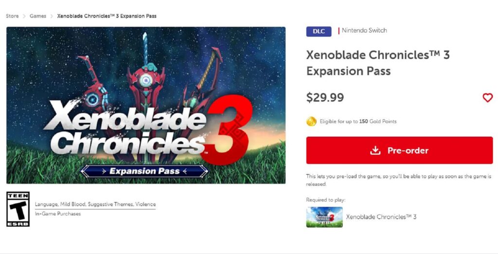 Xenoblade Chronicles 3 Expansion Pass Price