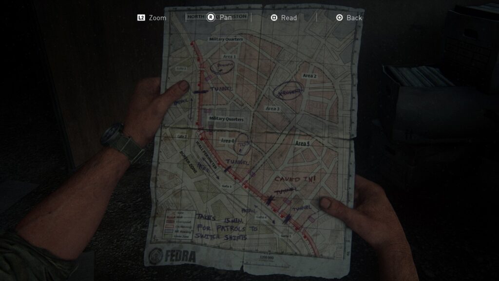 Boston Q.Z. Map - Last of Us Part 1 Quarantine Zone Collectible