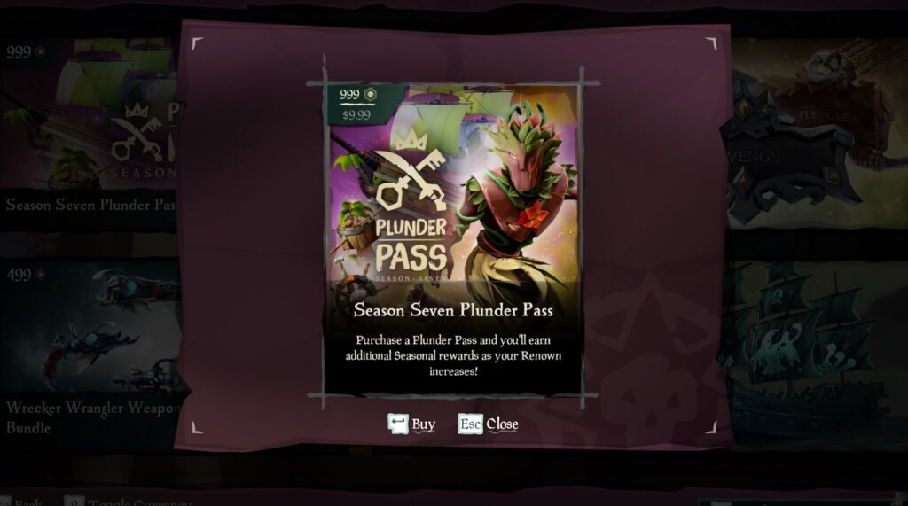 Is Sea of Thieves Season 7 Plunder Pass Free