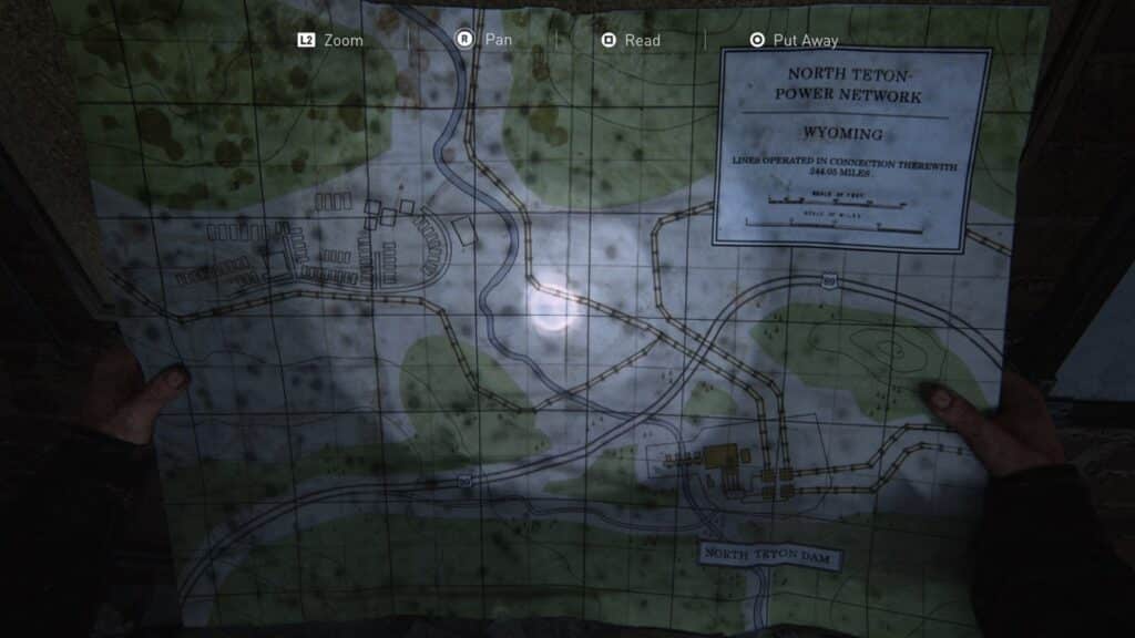 Power Plant Map - Last of Us Part 1 Tommy's Dam Collectible