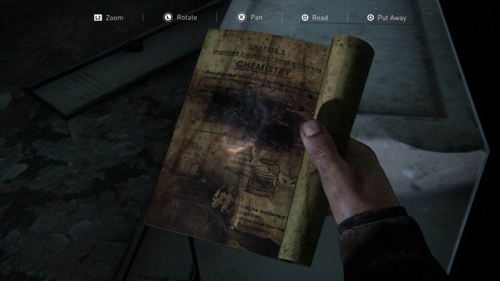 Smoke Chemistry Training Manual - Last of Us Part 1 Tommy's Dam Collectible