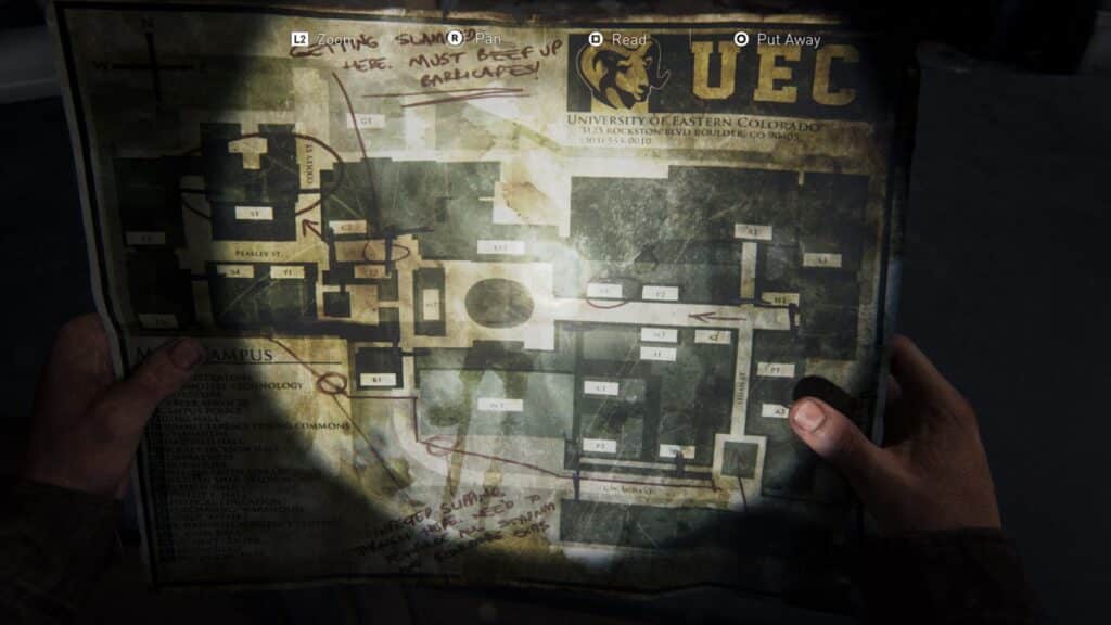 UEC Campus Map - Last of Us Part 1 The University Collectible