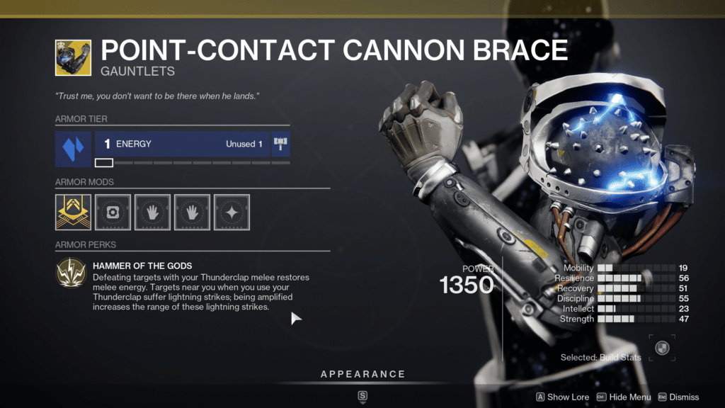 Point-Contact Cannon Brace Titans Arms - Destiny 2 Season of Plunder Exotic