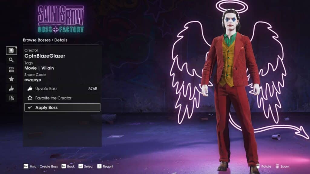 Joker - Top Best Boss Character Designs In Saints Row