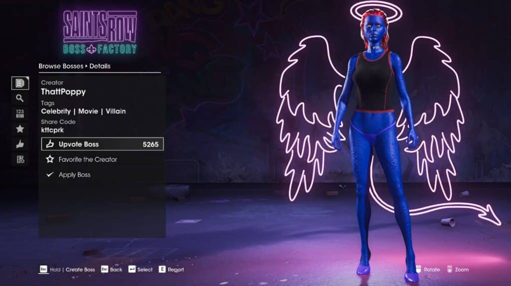 Mystique - Top Best Boss Character Designs In Saints Row