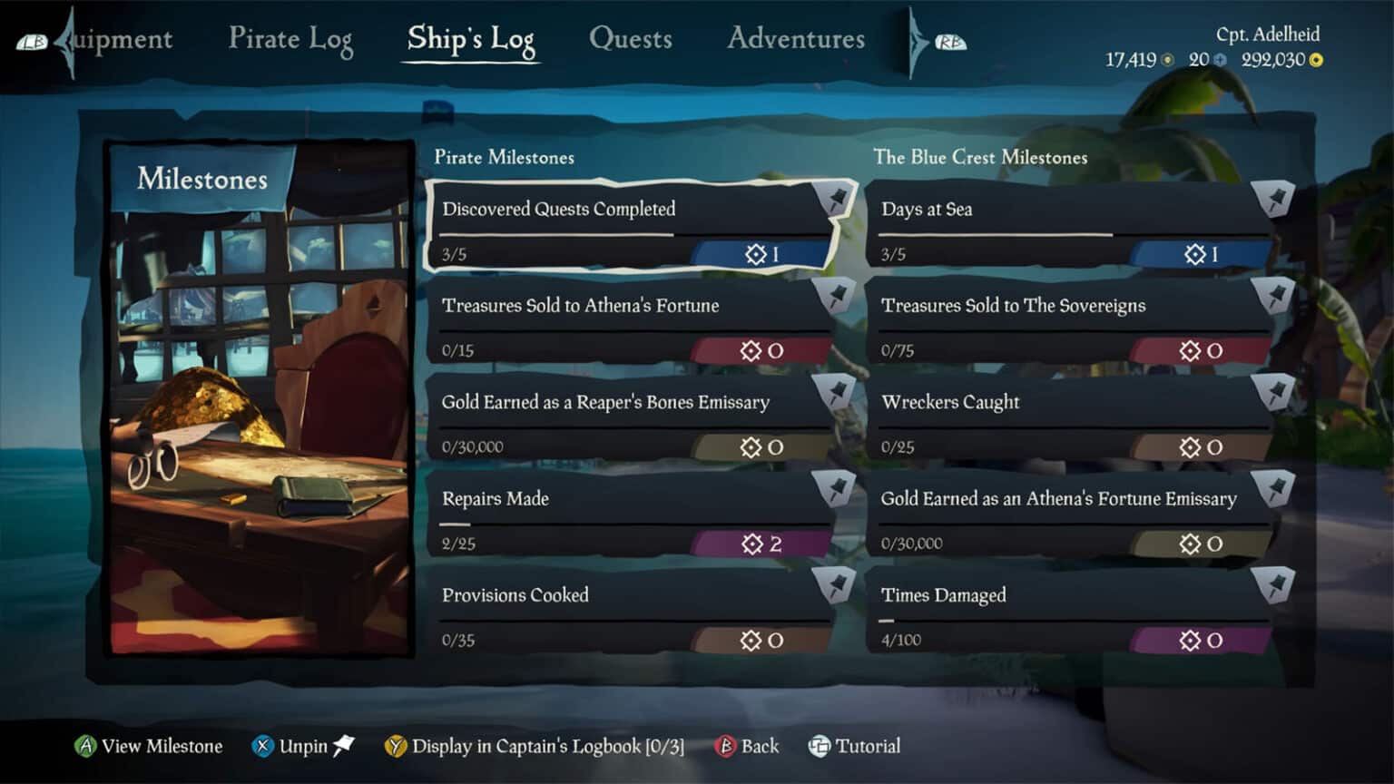 Sea of Thieves Milestones cover