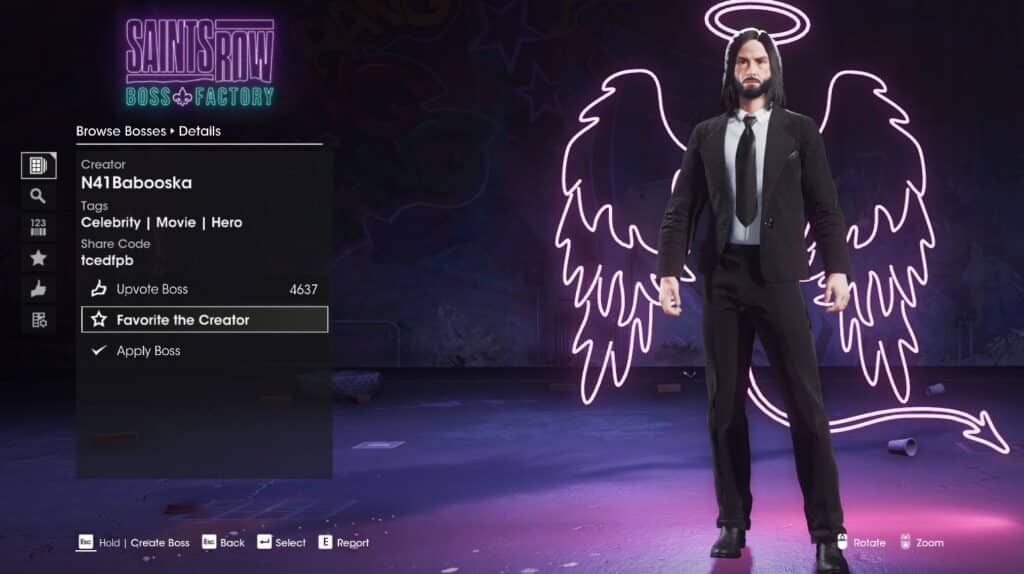 John Wick - Top Best Boss Character Designs In Saints Row