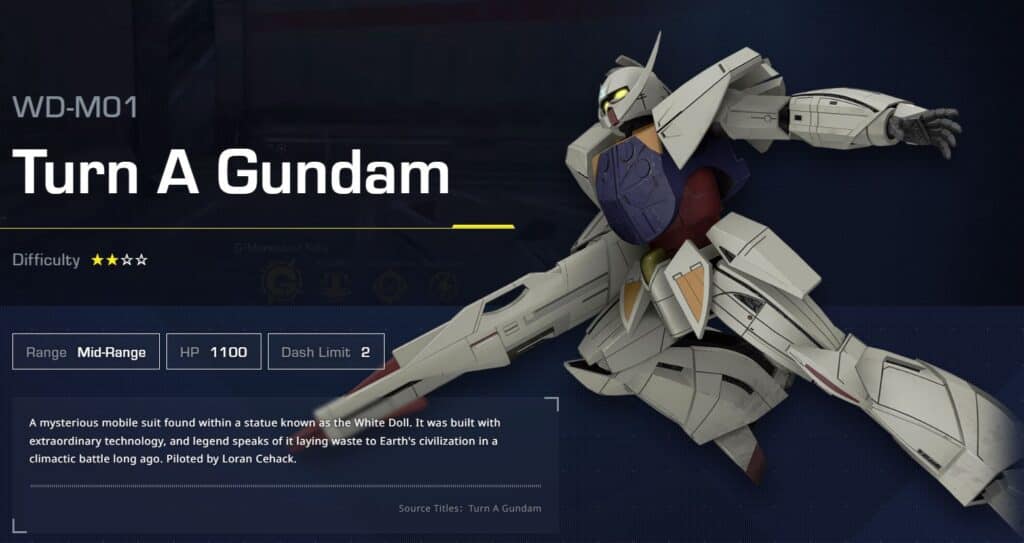 Turn A Gundam Gundam Evolution Mobile Suits