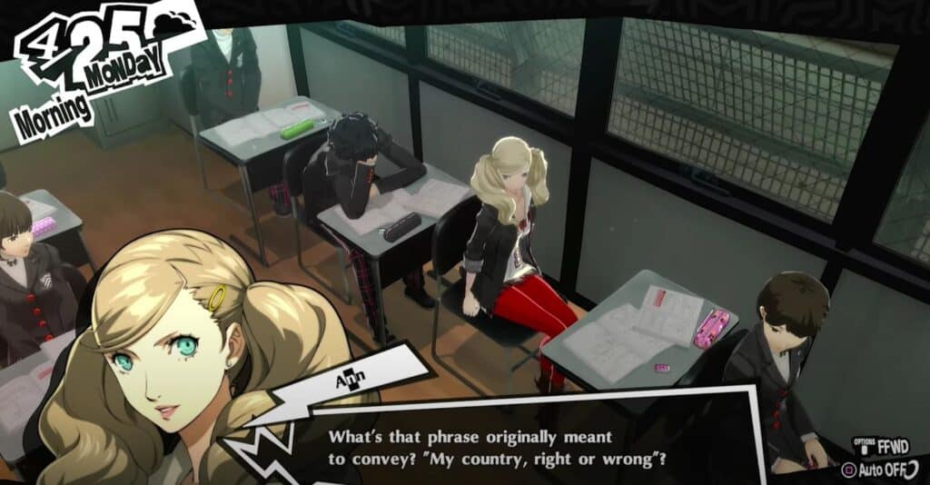 4/25 Persona 5 Royal All Classroom Answers