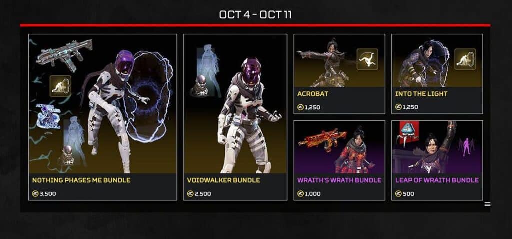 Wraith Apex Legends Fight or Fright Event Skins 2022