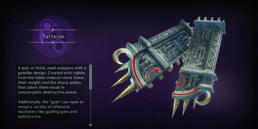 Tartarus Bayonetta 3 Weapons