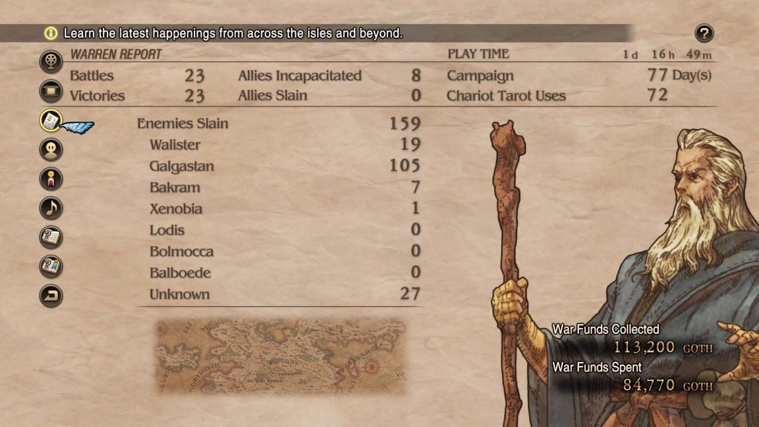 Tactics Ogre Reborn Explains The Warren Report and Challenges