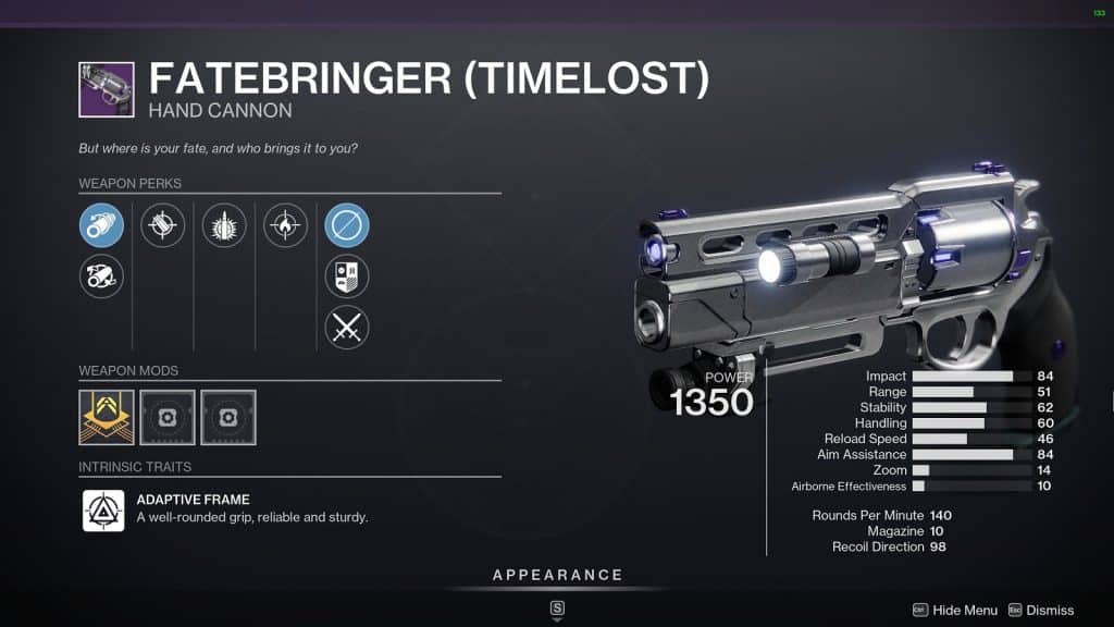 Fatebringer Best Hand Cannons in Destiny 2