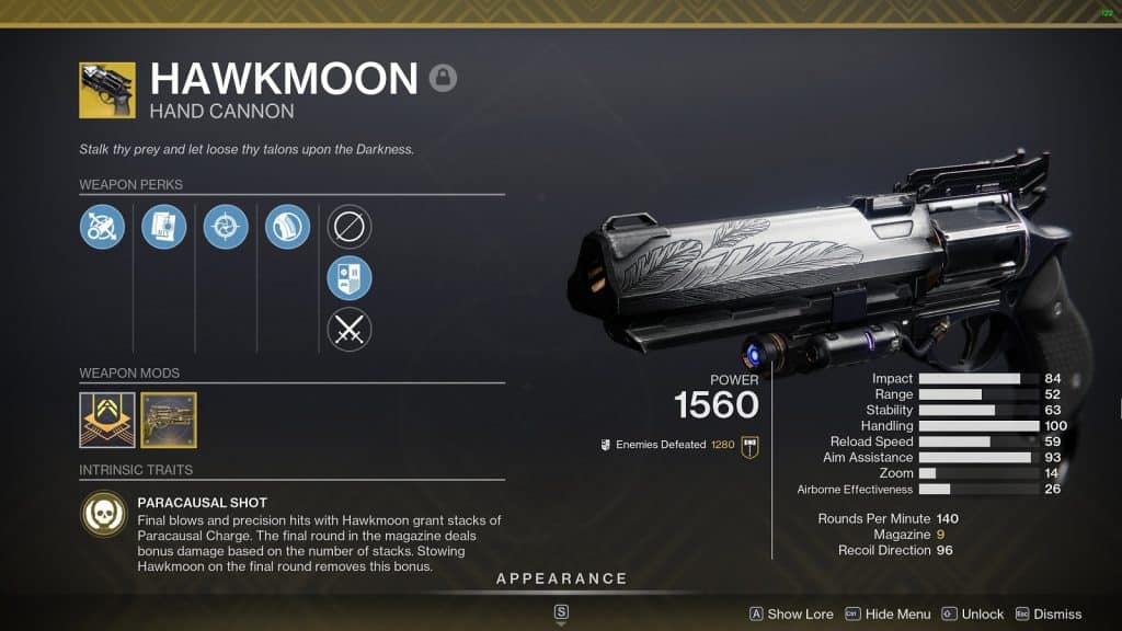 Hawkmoon Best Hand Cannons in Destiny 2