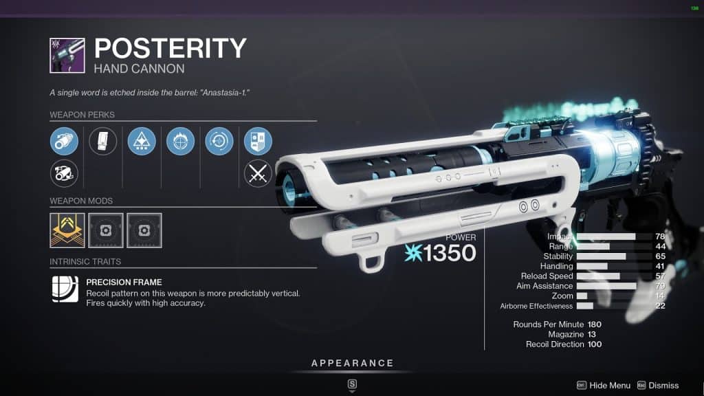 Posterity Best Hand Cannons in Destiny 2