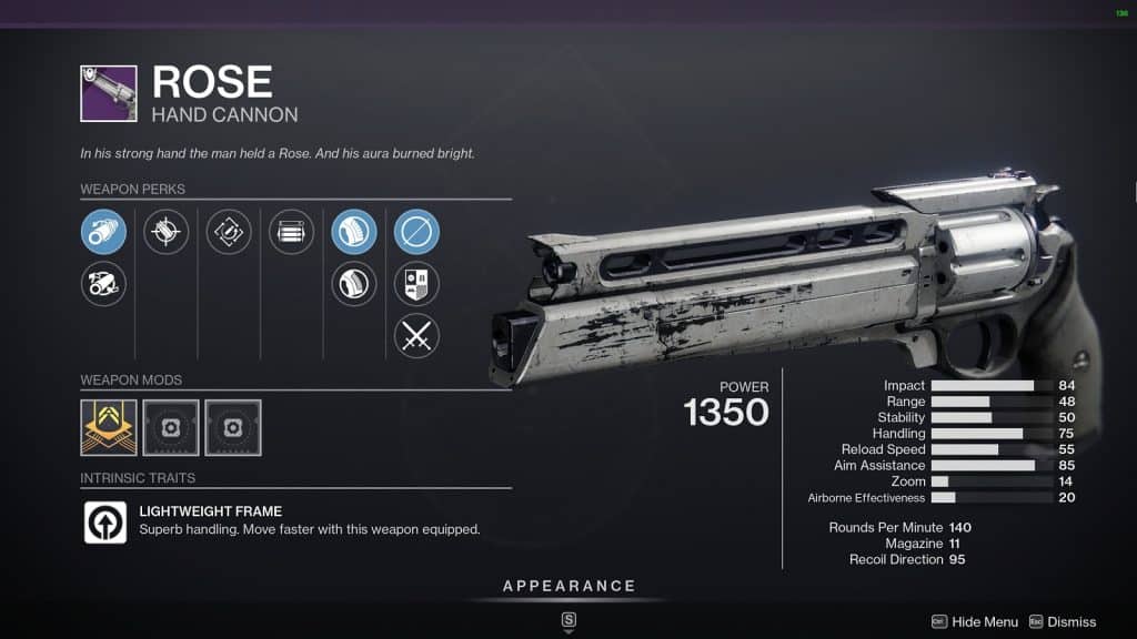 Rose Best Hand Cannons in Destiny 2