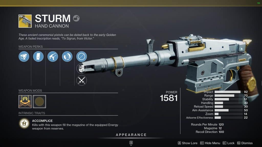 Sturm Best Hand Cannons in Destiny 2