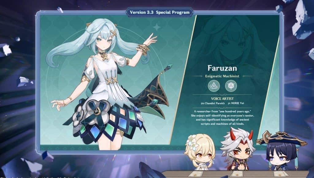 Genshin Impact 3.3 New Characters - Faruzan