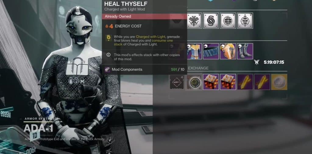 How to get Heal Thyself in Destiny 2 Ada Store