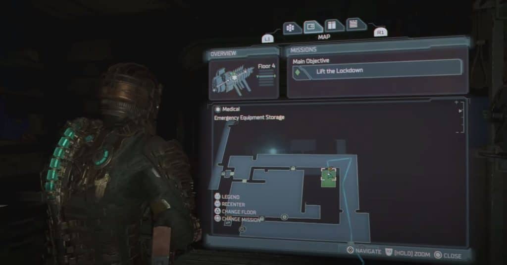 Line Gun Location Dead Space Remake map