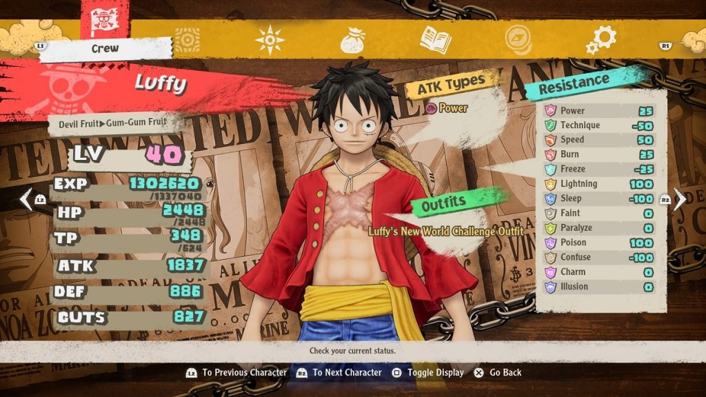 Luffy's New World Challenge Outfit - One Piece Odyssey