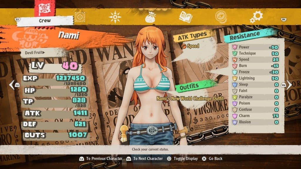 Nami's New World Challenge Outfit - One Piece Odyssey