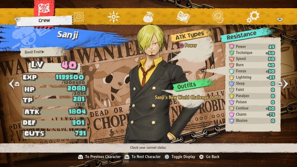 Sanji's New World Challenge Outfit - One Piece Odyssey