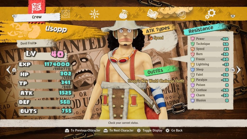 Usopp's New World Challenge Outfit - One Piece Odyssey