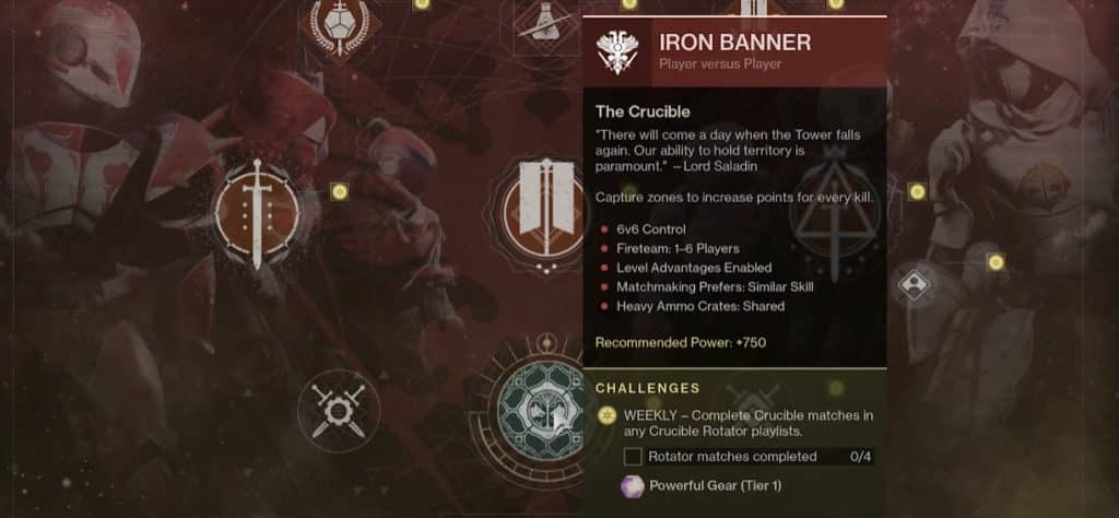 Where To Find The Destiny 2 Iron Banner Challenges