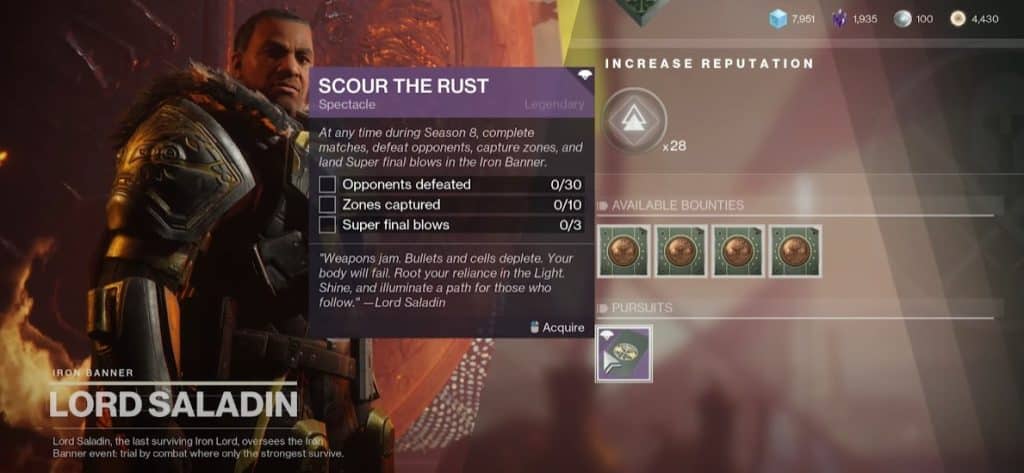 Iron Banner Completion and Rewards