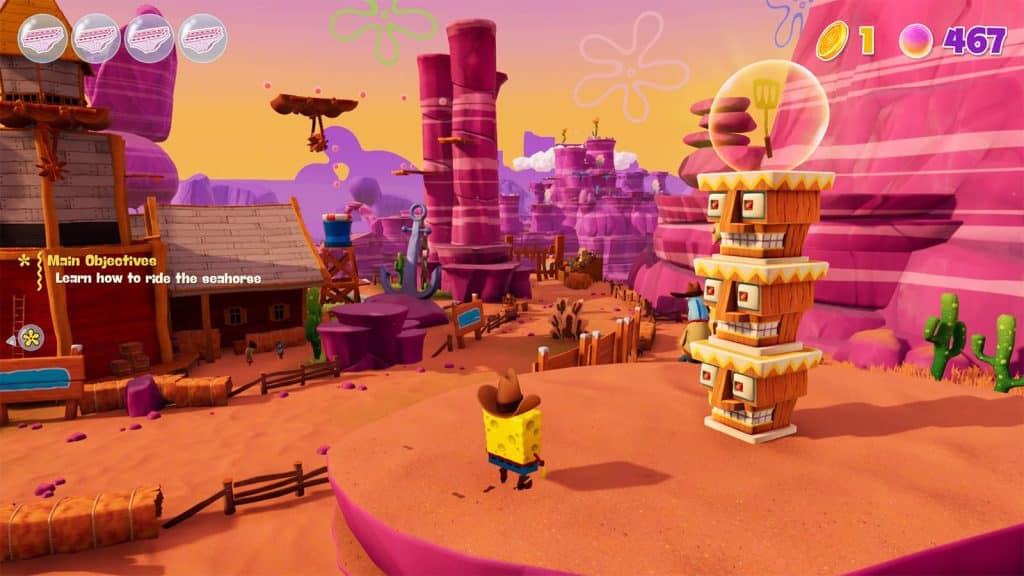 SpongeBob SquarePants: The Cosmic Shake - Secret Location #1: Seahorse Valley, Wild West Jellyfish Fields