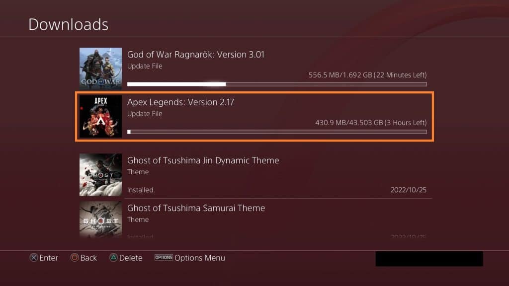 Apex Legends Season 16 Download Size for Ps4