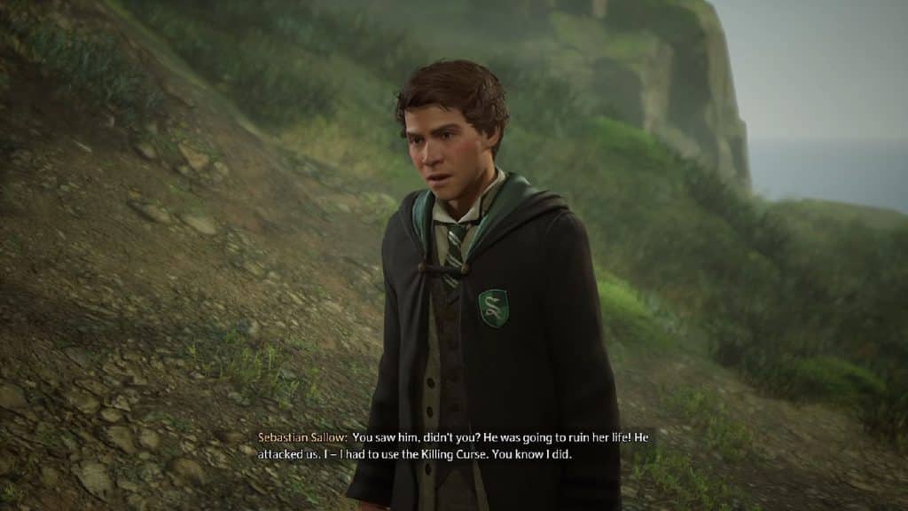 Talk to Sebastian at the catacomb - Hogwarts Legacy In the Shadow of the Relic relationship quest