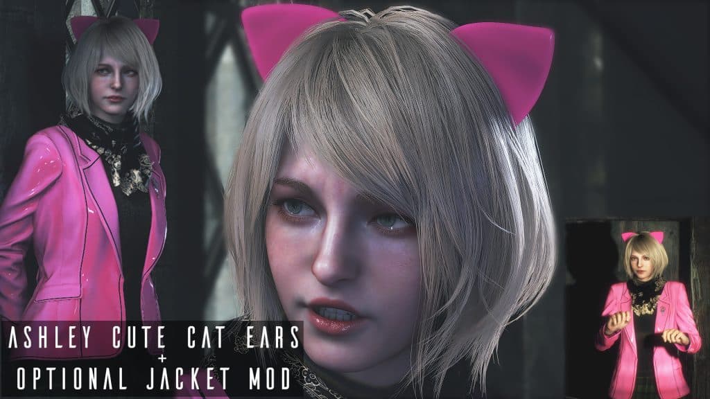 Ashley Cute Kitty Cat Ears with Optional Jacket Mod - Resident Evil 4 Remake