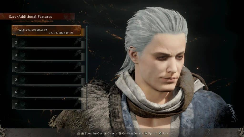 Vergil, Wo Long Fallen Dynasty Character Creation Codes