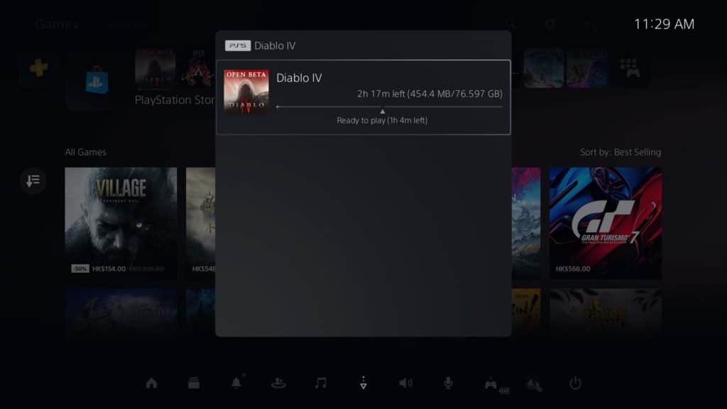 diablo 4 (Beta) Installation size PS5