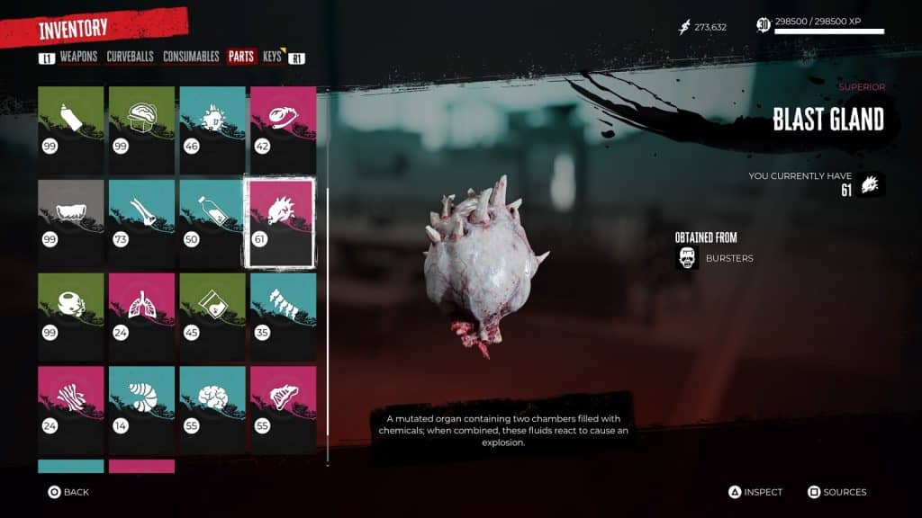 Blast Gland - List of Zombie Parts in Dead Island 2