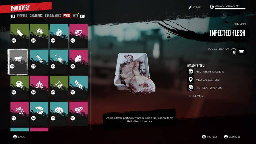 Infected Flesh - List of Zombie Parts in Dead Island 2