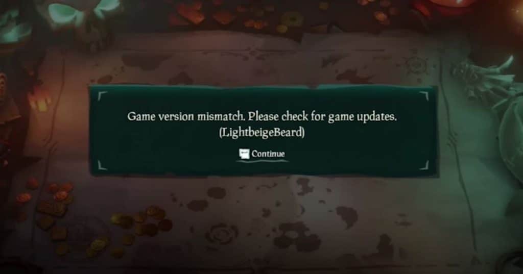 Game Version Mismatch Sea of Thieves featured