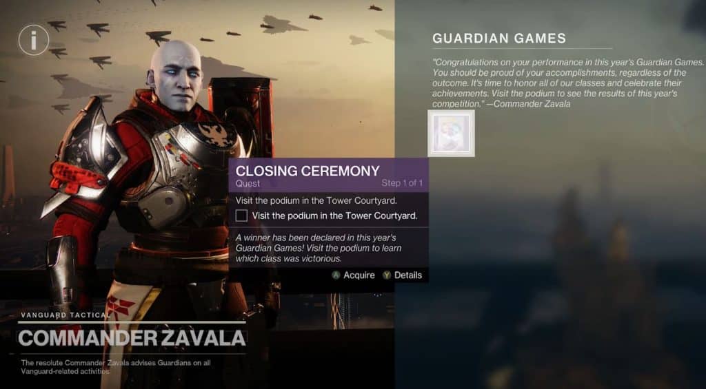 Destiny 2 Closing Ceremony 2023 - speak with Commander Zavala