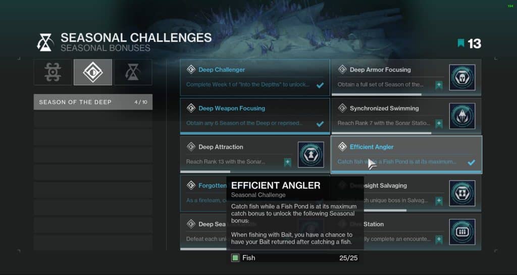 How to fix the Efficient Angler Bug in Destiny 2