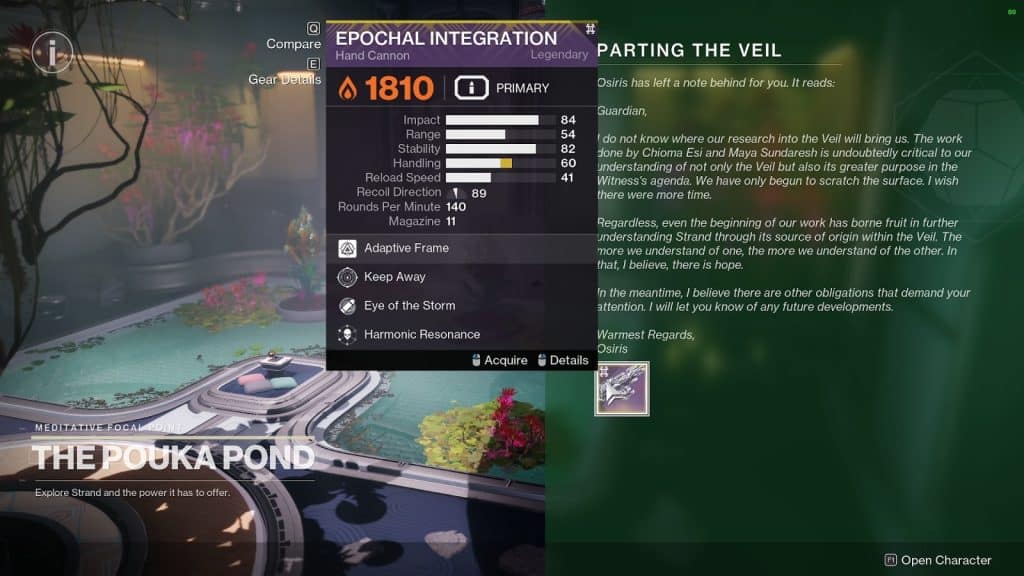 Parting the Veil Quest - How to Get the Epochal Integration Hand Cannon in Destiny 2