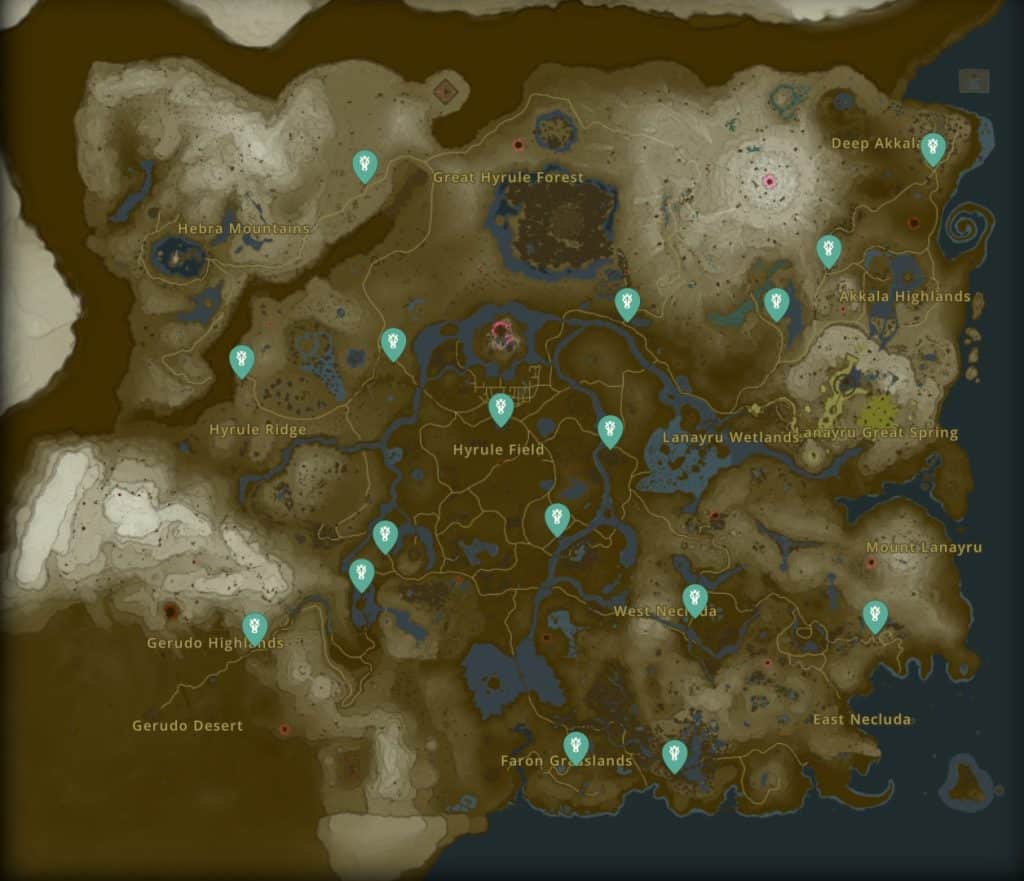 Zelda Tears of the Kingdom Stable Map Locations