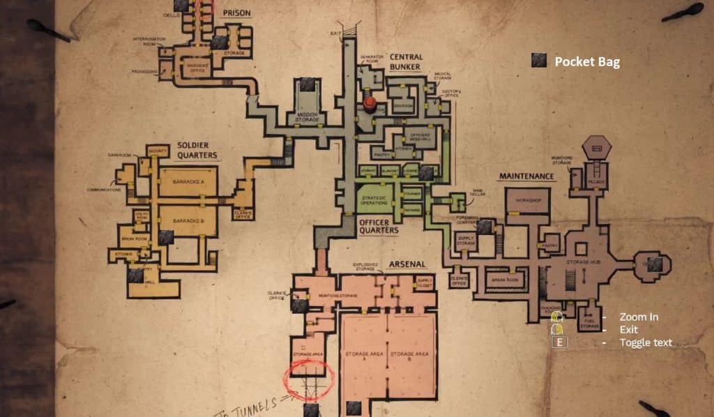 Pocket Bag Locations in Amnesia: The Bunker