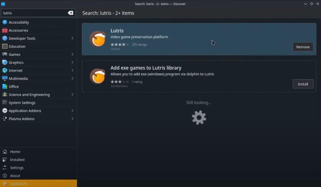 Open Discovery and Install Lutris