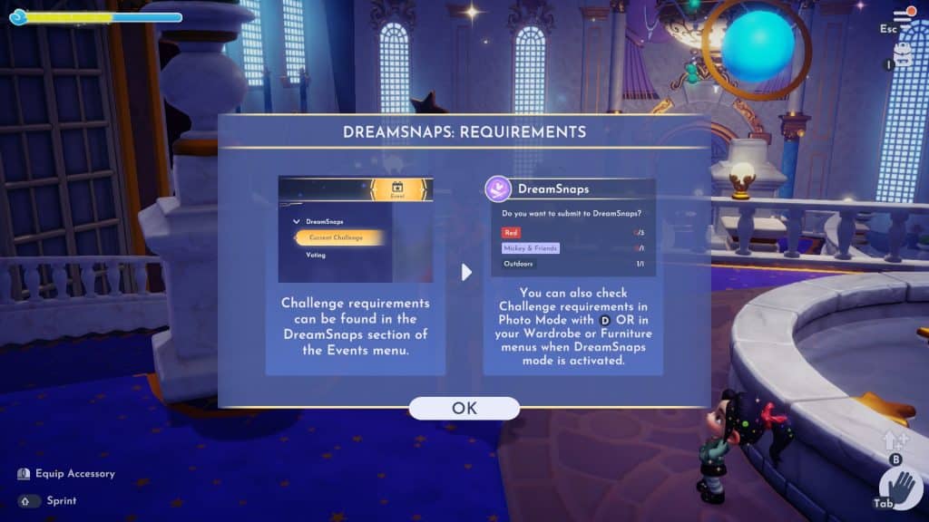 1. Check DreamSnaps Weekly Challenges Requirements - Disney Dreamlight Valley