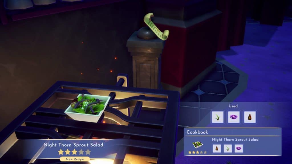 Night Thorn Sprout Salad Recipe - How to Open the Second Door in The Dark Castle Dreamlight Valley