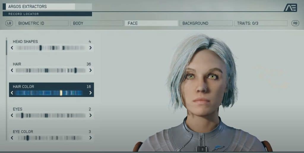 Starfield Character Creation - Face