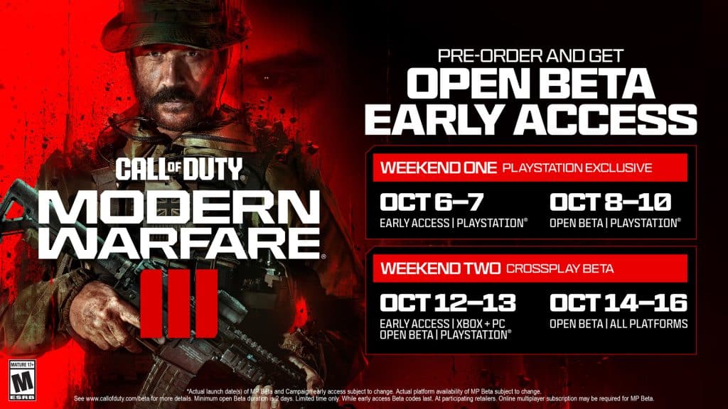 Call of Duty: Modern Warfare 3 Open Beta Dates